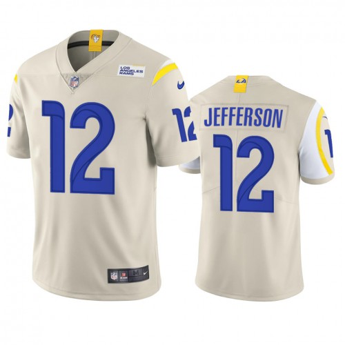 Los Angeles Los Angeles Rams #12 Van Jefferson Men's Vapor Limited Jersey - Bone Men's cheap jerseys for sale - CheapJerseys.Shop