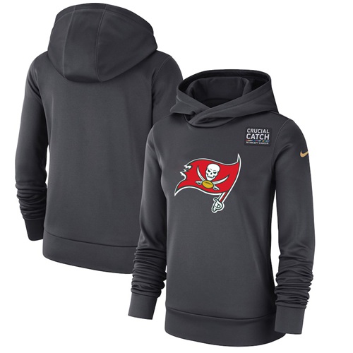 Women's Tampa Bay Buccaneers Anthracite Crucial Catch Performance Pullover Hoodie cheap jerseys for sale - CheapJerseys.Shop