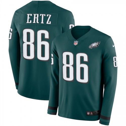 Men's Philadelphia Eagles #86 Zach Ertz Midnight Green Team Color Men's Stitched Limited Therma Long Sleeve Jersey Men's cheap jerseys for sale - CheapJerseys.Shop