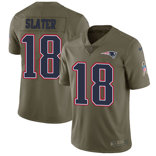 Patriots #18 Matt Slater Olive Men's Stitched Limited 2017 Salute To Service Jersey cheap jerseys for sale - CheapJerseys.Shop