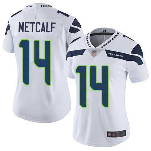 Seahawks #14 D.K. Metcalf White Women's Stitched Vapor Untouchable Limited Jersey cheap jerseys for sale - CheapJerseys.Shop