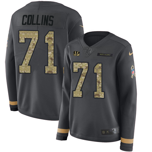 Bengals #71 La'el Collins Anthracite Salute To Service Women's Stitched Limited Therma Long Sleeve Jersey cheap jerseys for sale - CheapJerseys.Shop