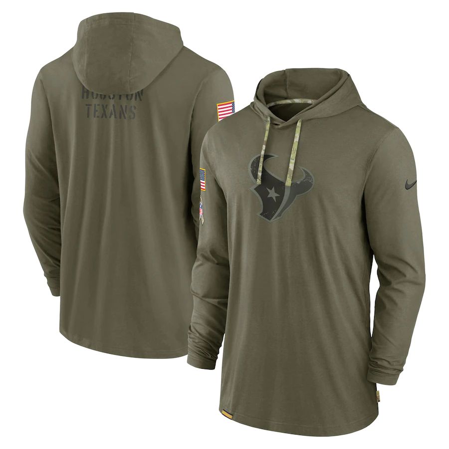 Houston Texans 2022 Salute To Service Tonal Pullover Hoodie - Olive cheap jerseys for sale - CheapJerseys.Shop