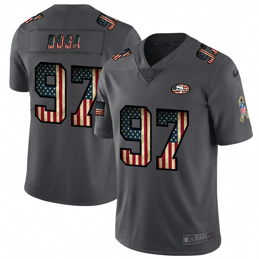 San Francisco 49ers #97 Nick Bosa 2018 Salute To Service Retro USA Flag Limited Jersey cheap jerseys for sale - CheapJerseys.Shop