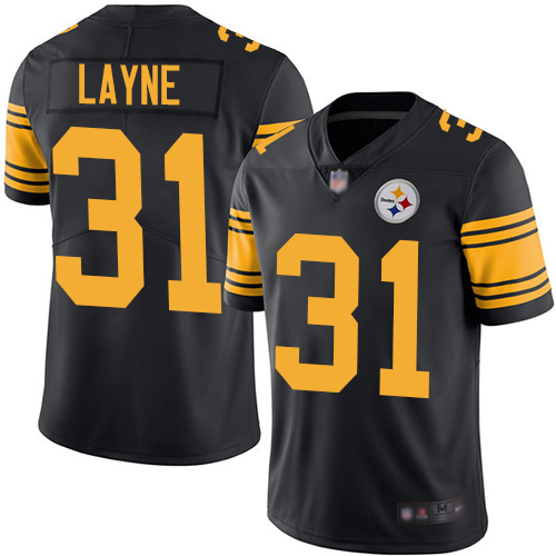Pittsburgh Steelers #31 Justin Layne Black Men's Stitched Limited Rush Jersey Men's cheap jerseys for sale - CheapJerseys.Shop
