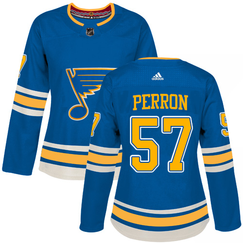St. Louis Blues #57 David Perron Blue Alternate Authentic Women's Stitched Jersey Womens cheap jerseys for sale - CheapJerseys.Shop