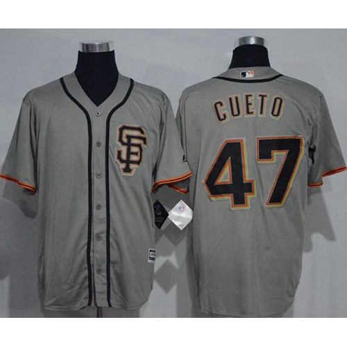 San Francisco Giants #47 Johnny Cueto Grey New Cool Base Road 2 Stitched Jersey Men's cheap jerseys for sale - CheapJerseys.Shop