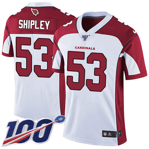Arizona Cardinals #53 A.Q. Shipley White Men's Stitched 100th Season Vapor Limited Jersey Men's cheap jerseys for sale - CheapJerseys.Shop