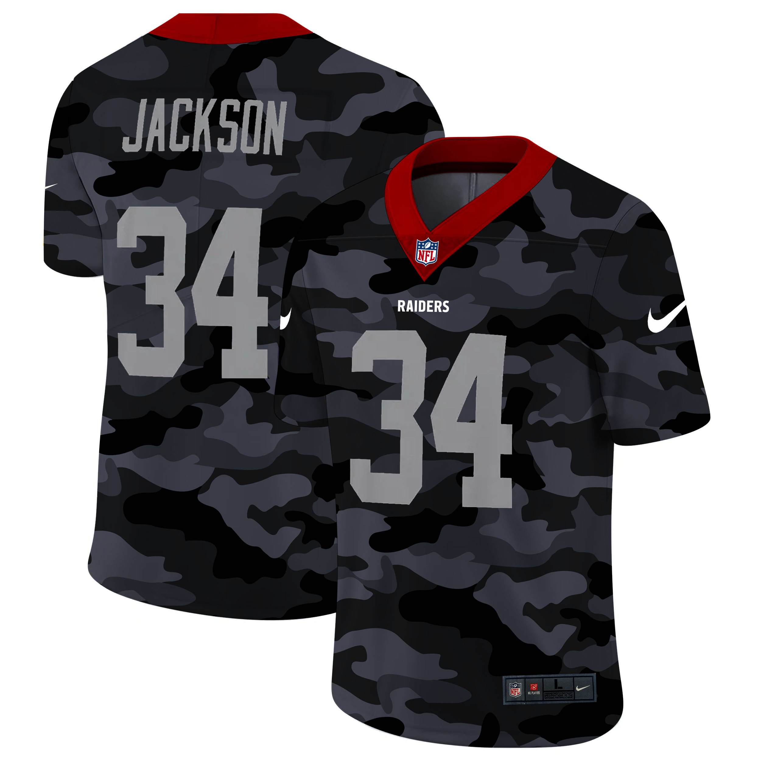Las Vegas Raiders #34 Bo Jackson Men's 2020 Black CAMO Vapor Untouchable Limited Stitched Jersey cheap jerseys for sale - CheapJerseys.Shop