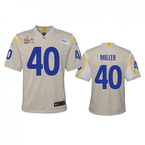 Los Angeles Los Angeles Rams #40 Von Miller Youth Super Bowl LVI Patch Game Jersey - Bone Youth cheap jerseys for sale - CheapJerseys.Shop