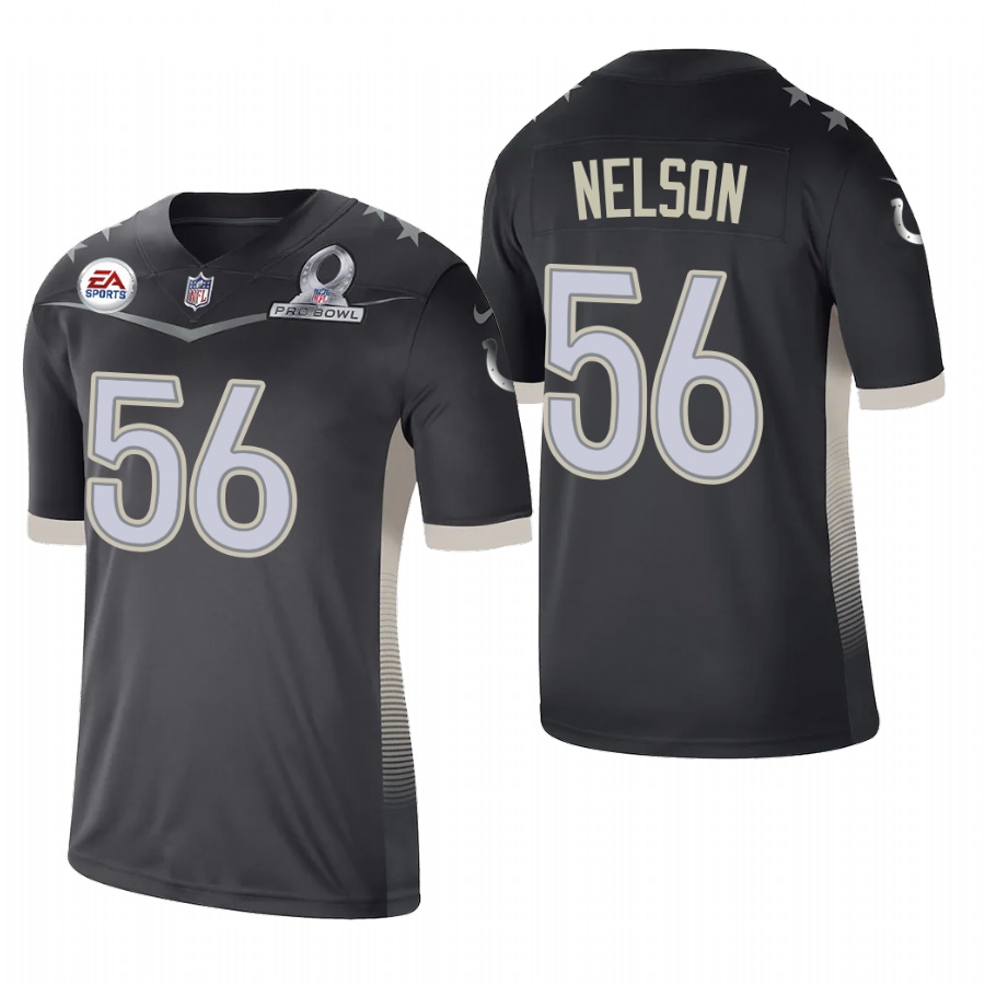 Indianapolis Colts #56 Quenton Nelson 2021 AFC Pro Bowl Game Anthracite Jersey cheap jerseys for sale - CheapJerseys.Shop