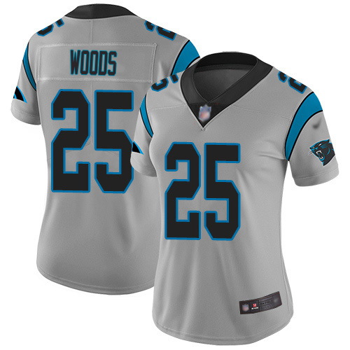 Panthers #25 Xavier Woods Silver Women's Stitched Limited Inverted Legend Jersey cheap jerseys for sale - CheapJerseys.Shop
