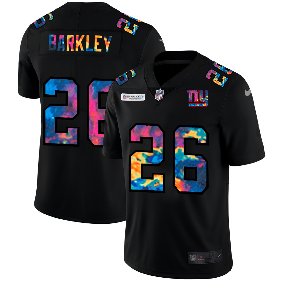 New York Giants #26 Saquon Barkley Men's Multi-Color Black 2020 Crucial Catch Vapor Untouchable Limited Jersey cheap jerseys for sale - CheapJerseys.Shop