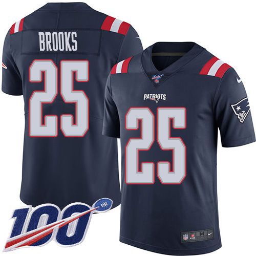 New England Patriots #25 Terrence Brooks Navy Blue Men's Stitched Limited Rush 100th Season Jersey Men's cheap jerseys for sale - CheapJerseys.Shop