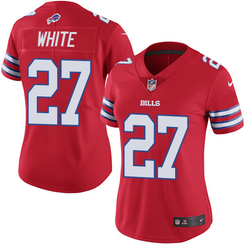 Bills #27 Tre'Davious White Red Women's Stitched Limited Rush Jersey cheap jerseys for sale - CheapJerseys.Shop