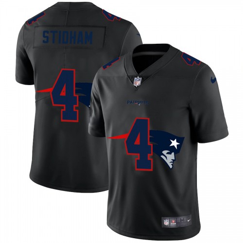 New England New England Patriots #4 Jarrett Stidham Men's Team Logo Dual Overlap Limited Jersey Black Men's cheap jerseys for sale - CheapJerseys.Shop