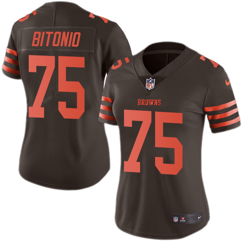 Cleveland Browns #75 Joel Bitonio Brown Women's Stitched Limited Rush Jersey Womens cheap jerseys for sale - CheapJerseys.Shop