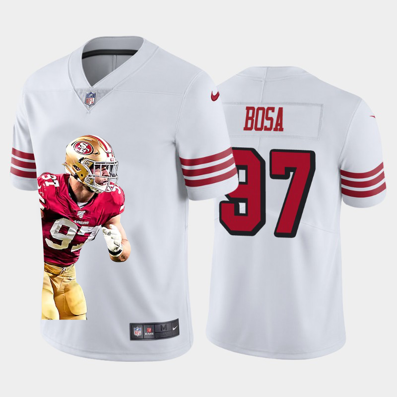 San Francisco 49ers #97 Nick Bosa Team Hero 1 Rush Vapor Limited Jersey White cheap jerseys for sale - CheapJerseys.Shop