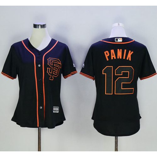 San Francisco Giants #12 Joe Panik Black Alternate Women's Stitched Jersey Womens cheap jerseys for sale - CheapJerseys.Shop