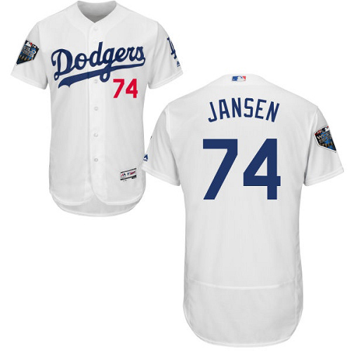 Los Angeles Dodgers #74 Kenley Jansen White Flexbase Authentic Collection 2018 World Series Stitched Jersey Men's cheap jerseys for sale - CheapJerseys.Shop