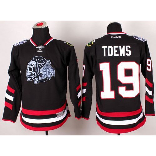 Chicago Blackhawks #19 Jonathan Toews Black(White Skull) 2014 Stadium Series Stitched Youth Jersey Youth cheap jerseys for sale - CheapJerseys.Shop