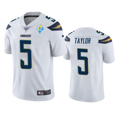 Los Angeles Los Angeles Chargers #5 Tyrod Taylor White 60th Anniversary Vapor Limited Jersey Men's cheap jerseys for sale - CheapJerseys.Shop