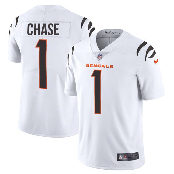 Cincinnati Bengals #1 Ja'Marr Chase White Men's Vapor Limited Jersey cheap jerseys for sale - CheapJerseys.Shop