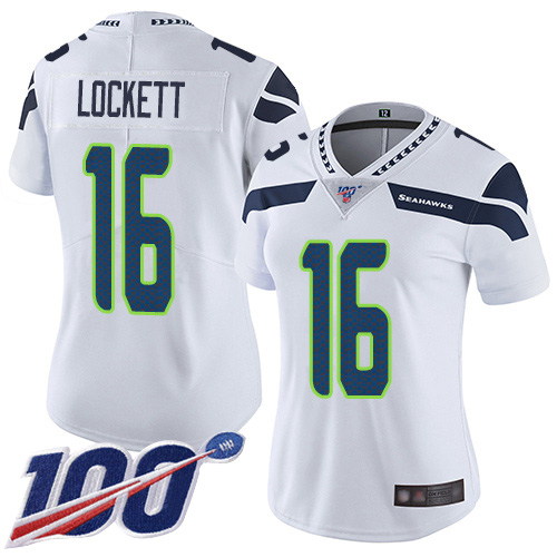 Seahawks #16 Tyler Lockett White Women's Stitched 100th Season Vapor Limited Jersey cheap jerseys for sale - CheapJerseys.Shop