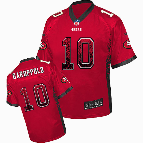 49ers #10 Jimmy Garoppolo Red Team Color Men's Stitched Elite Drift Fashion Jersey cheap jerseys for sale - CheapJerseys.Shop