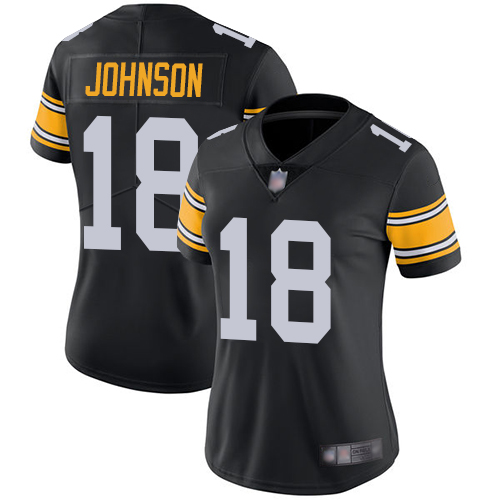 Pittsburgh Steelers #18 Diontae Johnson Black Alternate Women's Stitched Vapor Untouchable Limited Jersey Womens cheap jerseys for sale - CheapJerseys.Shop