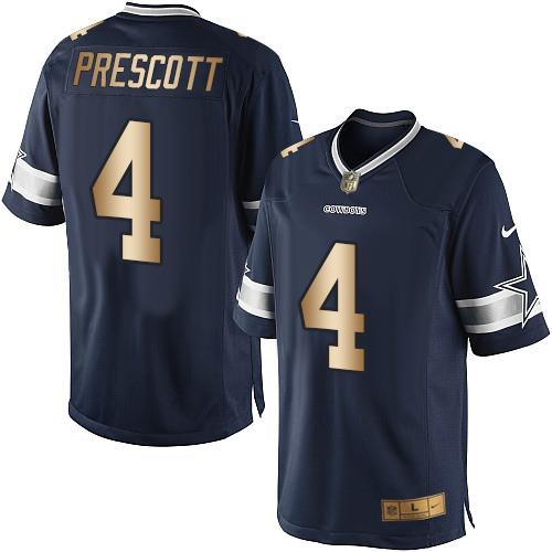 Cowboys #4 Dak Prescott Navy Blue Team Color Men's Stitched Limited Gold Jersey cheap jerseys for sale - CheapJerseys.Shop