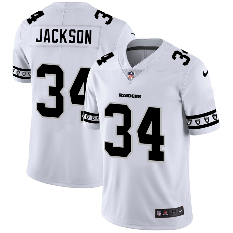 Las Vegas Raiders #34 Bo Jackson White Team Logo Vapor Limited Jersey cheap jerseys for sale - CheapJerseys.Shop