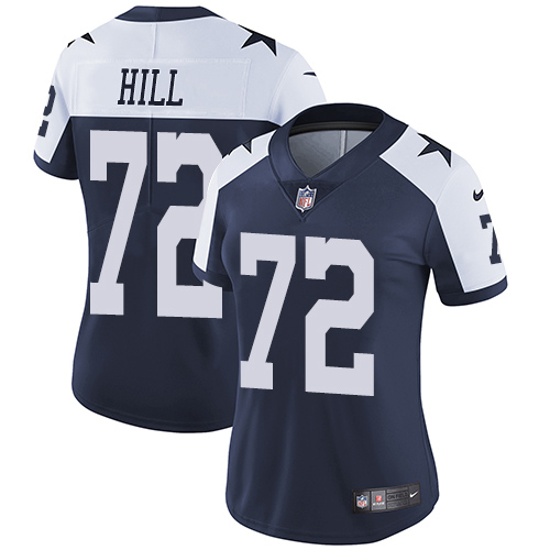 Dallas Cowboys #72 Trysten Hill Navy Blue Thanksgiving Women's Stitched Vapor Throwback Limited Jersey Womens cheap jerseys for sale - CheapJerseys.Shop