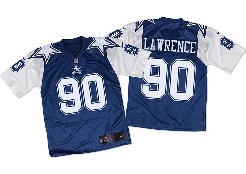Cowboys #90 Demarcus Lawrence Navy Blue/White Throwback Men's Stitched Elite Jersey cheap jerseys for sale - CheapJerseys.Shop