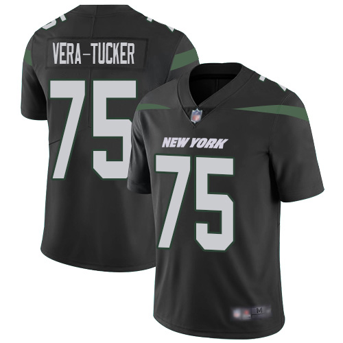 New York Jets #75 Alijah Vera-Tucker Black Alternate Men's Stitched Vapor Untouchable Limited Jersey Men's cheap jerseys for sale - CheapJerseys.Shop