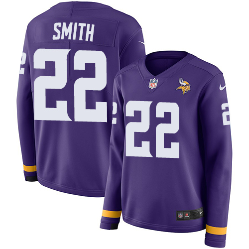 Vikings #22 Harrison Smith Purple Team Color Women's Stitched Limited Therma Long Sleeve Jersey cheap jerseys for sale - CheapJerseys.Shop
