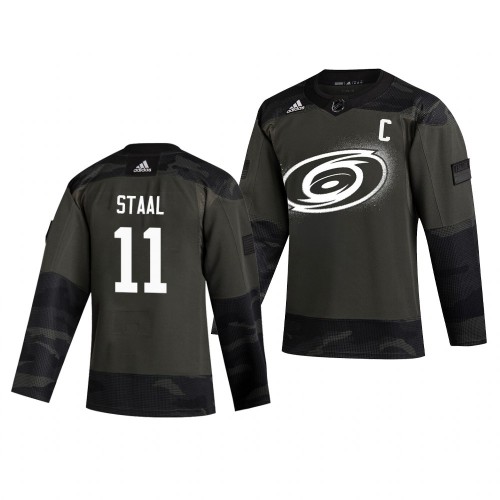 Carolina Carolina Hurricanes #11 Jordan Staal 2019 Veterans Day Men's Authentic Practice Jersey Camo Men's cheap jerseys for sale - CheapJerseys.Shop
