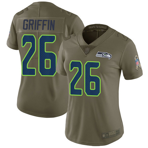 Seattle Seahawks #26 Shaquem Griffin Olive Women's Stitched Limited 2017 Salute to Service Jersey Womens cheap jerseys for sale - CheapJerseys.Shop