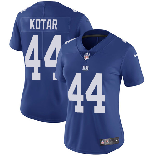 New York Giants #44 Doug Kotar Royal Blue Team Color Women's Stitched Vapor Untouchable Limited Jersey Womens cheap jerseys for sale - CheapJerseys.Shop