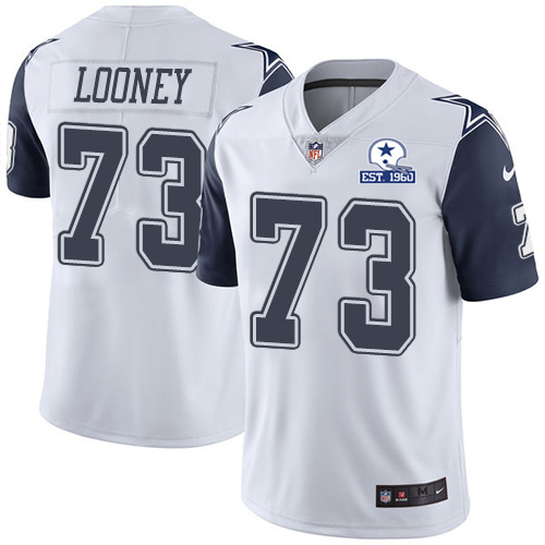 Dallas Cowboys #73 Joe Looney White Men's Stitched With Established In 1960 Patch Limited Rush Jersey Men's cheap jerseys for sale - CheapJerseys.Shop