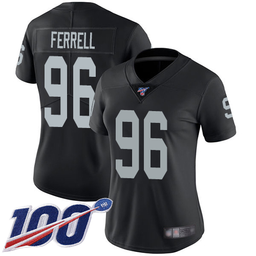 Las Vegas Raiders #96 Clelin Ferrell Black Team Color Women's Stitched 100th Season Vapor Limited Jersey Womens cheap jerseys for sale - CheapJerseys.Shop
