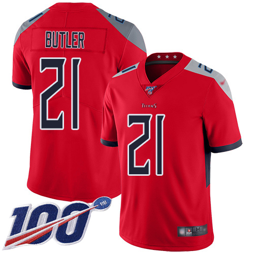 Tennessee Titans #21 Malcolm Butler Red Men's Stitched Limited Inverted Legend 100th Season Jersey Men's cheap jerseys for sale - CheapJerseys.Shop