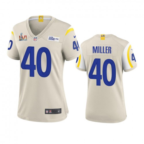 Los Angeles Los Angeles Rams #40 Von Miller Women's Super Bowl LVI Patch Game Jersey - Bone Womens cheap jerseys for sale - CheapJerseys.Shop