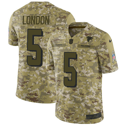 Falcons #5 Drake London Camo Stitched Youth Limited 2018 Salute To Service Jersey cheap jerseys for sale - CheapJerseys.Shop