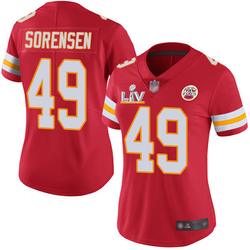 Kansas City Chiefs #49 Daniel Sorensen Red Team Color Women's Super Bowl LV Bound Stitched Vapor Untouchable Limited Jersey Womens cheap jerseys for sale - CheapJerseys.Shop