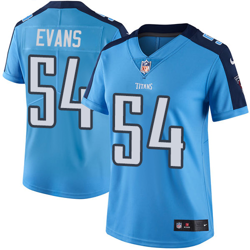 Tennessee Titans #54 Rashaan Evans Light Blue Women's Stitched Limited Rush Jersey Womens cheap jerseys for sale - CheapJerseys.Shop