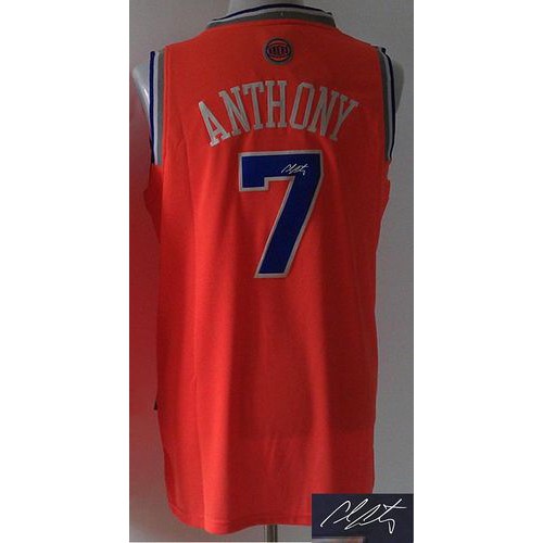 Revolution 30 Autographed New York Knicks #7 Carmelo Anthony Orange Stitched Jersey Mens cheap jerseys for sale - CheapJerseys.Shop
