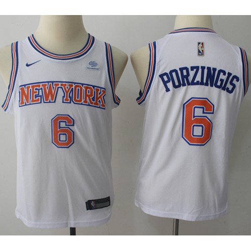 New York Knicks #6 Kristaps Porzingis White Youth Swingman Hardwood Classics Jersey Youth cheap jerseys for sale - CheapJerseys.Shop