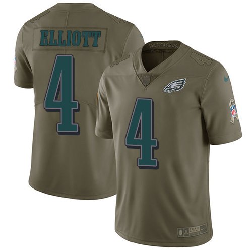 Philadelphia Eagles #4 Jake Elliott Olive Men's Stitched Limited 2017 Salute To Service Jersey Men's cheap jerseys for sale - CheapJerseys.Shop