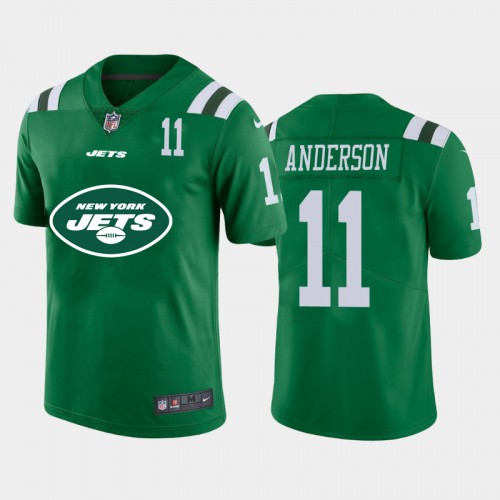 New York New York Jets #11 Robby Anderson Green Men's Big Team Logo Player Vapor Limited Jersey Men's cheap jerseys for sale - CheapJerseys.Shop